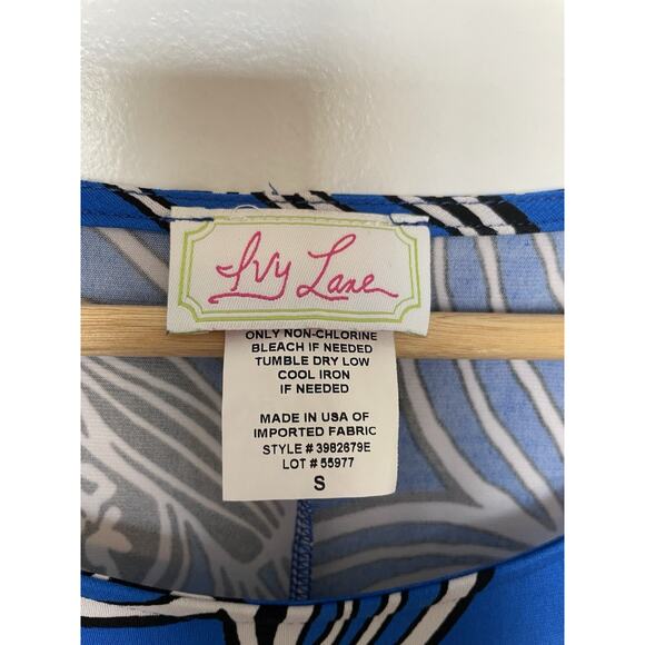 Ivy Lane Coastal Sleeveless Shift Knee Length Dress Blue White Floral Size Small - Picture 5 of 8